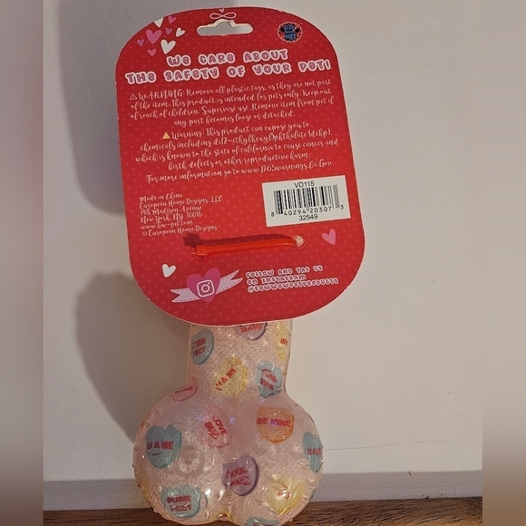 European Home Designs Squeaky Bone Dog Toy Rose Scented - Picture 10 of 16